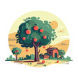 Nature growth farm apple tree