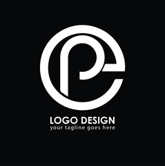 EP PE Logo Design, Creative Minimal Letter  PE EP Monogram