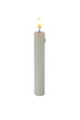 Burning candle made of white paraffin wax isolated transparent png. Bright flame.