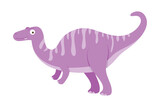 Fototapeta Dinusie - Dinosaur Cartoon Illustration Isolated In White Background. Adorable comic dinosaurs character. Cute baby dinosaur. Prehistoric cartoon animals of Jurassic era.