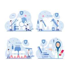 Set of dental care concept vector illustration