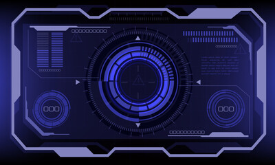 Poster - HUD sci-fi interface screen violet danger warning view design virtual reality futuristic technology display vector