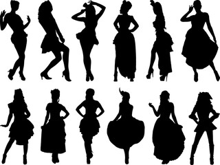 Set of Burlesque Silhouette