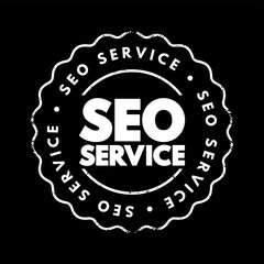 Wall Mural - SEO Service - digital marketing service that improve rankings in search results for keywords, text concept stamp