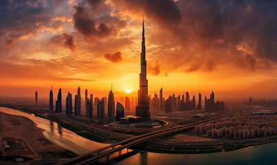 Dubai marina showcasing sky scappers scene