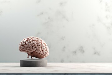 Poster - Brain mockup view background. Generate Ai