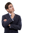 © Harsh Shrikant/peopleimages.com - Thinking, idea and planning with business man on transparent background for news, confused and decision. Choice, question and doubt with employee isolated on png for solution, strategy and wondering