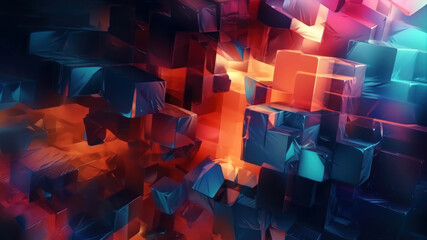 3d rendering of abstract geometric composition,digital art works generative ai