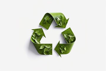 Aufkleber - recycle symbol isolated on white background. AI generated.