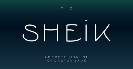 Poster - Soft elegant alphabet, modern sans serif letters, vintage sleek font for subtle logo, clear sleek headline, unique typography, modern typographic design. Vector typeset.