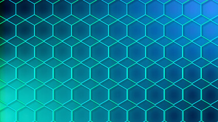 Wall Mural - luxury abstract geometric futuristic hexagon background loop. Trendy sci-fi neon-colored bg for cyberspace, films, screensaver, wallpaper. Seamless clean and glossy technology bg.