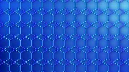 Wall Mural - luxury abstract geometric futuristic hexagon background loop. Trendy sci-fi neon-colored bg for cyberspace, films, screensaver, wallpaper. Seamless clean and glossy technology bg.