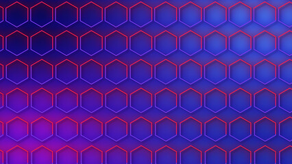 Wall Mural - luxury abstract geometric futuristic hexagon background loop. Trendy sci-fi neon-colored bg for cyberspace, films, screensaver, wallpaper. Seamless clean and glossy technology bg.
