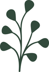 Wall Mural - Floral vector set with flat doodle-style abstract flowers and leaves. Collection of hand drawn sketch style flowers