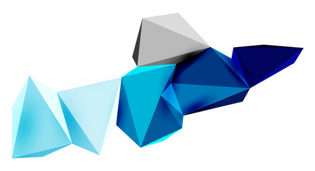 3d low poly triangle design elements