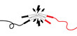 © MarkRademaker - Cartoon jumper cable or jumper lead for car. Booster cable icon. Plus and minus poles. Empty battery and charge the cars. Battery jumper power cables. Jump start vehicle cable. Charging battery sign.