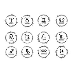zodiac vector set