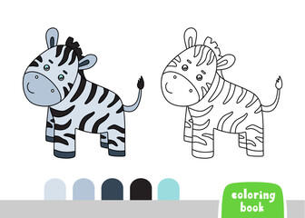 Coloring Book for Children Zebra Page for Books Magazines Vector Illustration Template