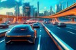 Highway Bustling with Autonomous Electric Vehicles. Generative ai