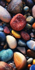 Poster - Colourful Pebble Rocks Background. Generative ai