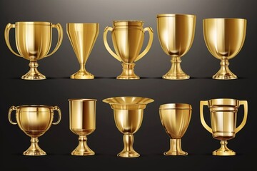 Wall Mural - set of champion award gold cups