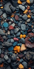Poster - Colourful Pebble Rocks Background. Generative ai