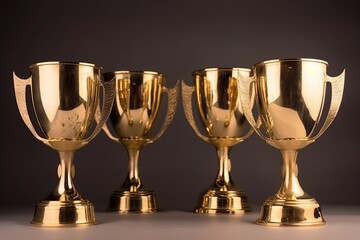 Wall Mural - set of champion award gold cups