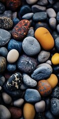 Poster - Colourful Pebble Rocks Background. Generative ai