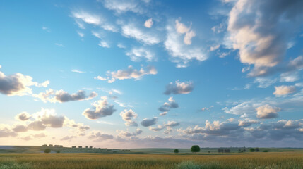 Wall Mural - Beautiful sunrise sky background. Created with Generative AI