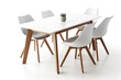 © Anastasiia - Dining Table Scandinavian Style On White Background. Generative AI