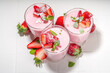 Strawberry panna cotta dessert