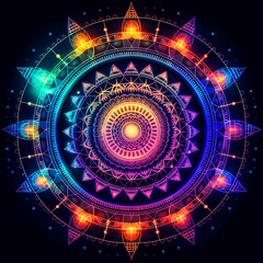 Canvas Print - colors of the chakras. generative ai