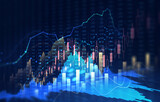 Fototapeta  - Investment finance chart,stock market business and exchange financial growth graph.

