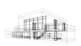 Fototapeta Paryż - Modern house architectural design 3d illustration