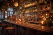 © allasimacheva - Christmas bar counter decoration. Generative ai.