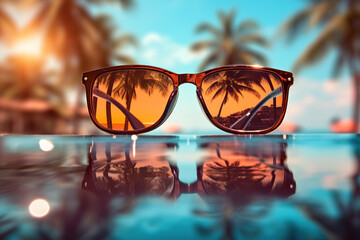 Canvas Print - sunglasses on the beach