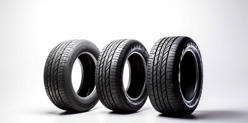 tire isolated tyre object wheel background auto rubber car automobile rim. Generative AI.