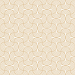 seamless pattern art deco with overlapped golden arc line, png with transparent background