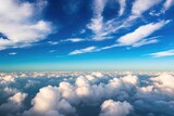 Fototapeta Na sufit - blue sky with clouds, generative ai