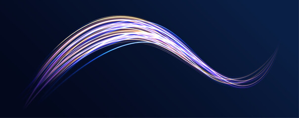 Leinwandbilder - Movement sport pattern for banner or poster design background. The effect of speed on a blue background. Abstract light lines of movement and speed with white color glitters.	