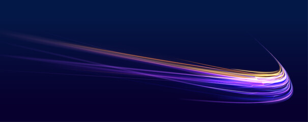 Leinwandbilder - Movement sport pattern for banner or poster design background. The effect of speed on a blue background. Abstract light lines of movement and speed with white color glitters.	