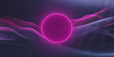Wall Mural - Neon colored frame on colored background