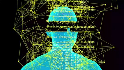 Poster - A person is immersed in virtual reality and encounters errors and glitches.