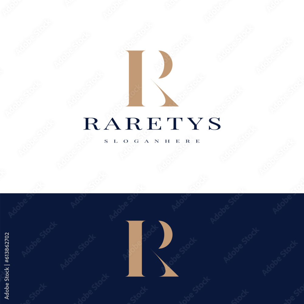 Fancy R Font Logo elegant simple minimal luxury serif font alphabet letter R logo design ...