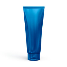 Blue Plastic Cosmetic Tube For Cream Or Gel Mockup Transparent Background
