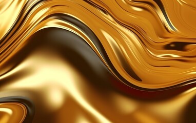 Liquid shiny wavy gold. AI, Generative AI