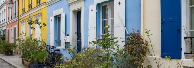 Wall Mural - Paris, colorful houses rue Cremieux, typical street in the 12e arrondissement
