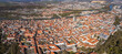 aerial view of the city Regensburg on a sunny day in early spring.