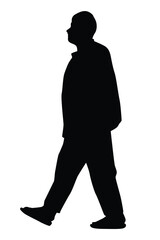 Wall Mural - Man silhouette vector on white background ,people in black and white, illustration for creative content.