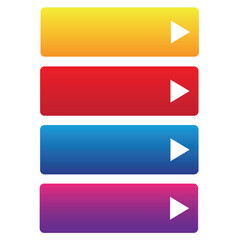 Fototapete - Rectangle web button colorful set